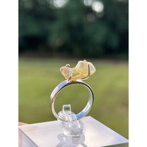 Ethiopian Opal Rough Prong Set Sterling Silver Ring Size 6